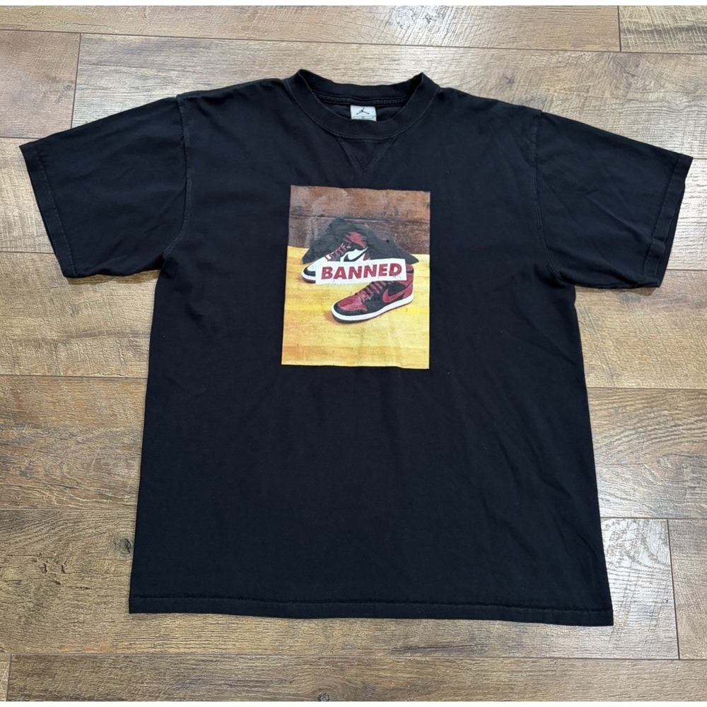 Vintage Air Jordan Banned Jordan‎ 1 Graphic Tee Black XL